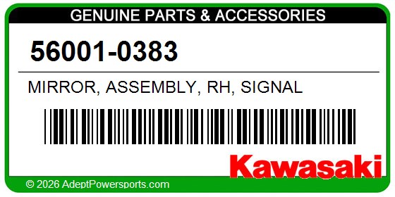 Kawasaki 56001-0383 Mirror, Assembly, Rh, Signal