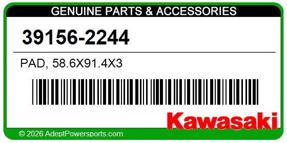 Kawasaki 39156-2244 Pad, 58.6X91.4X3
