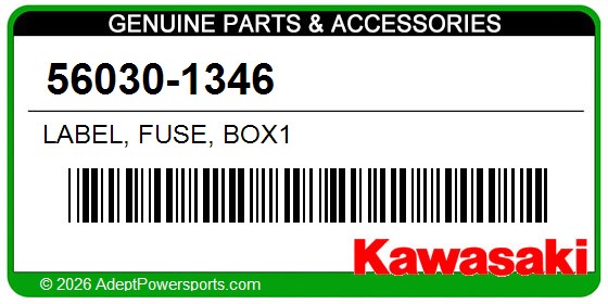 Kawasaki 56030-1346 Label, Fuse, Box1