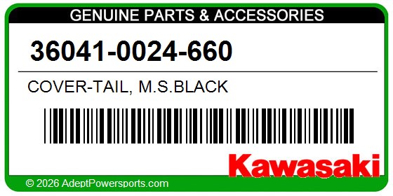 Kawasaki 36041-0024-660 Cover-Tail, M.S.Black
