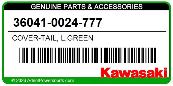 Kawasaki 36041-0024-777 Cover-Tail, L.Green