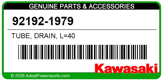 Kawasaki 92192-1979 Tube, Drain, L=40