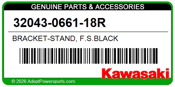 Kawasaki 32043-0661-18R Bracket-Stand, F.S.Black