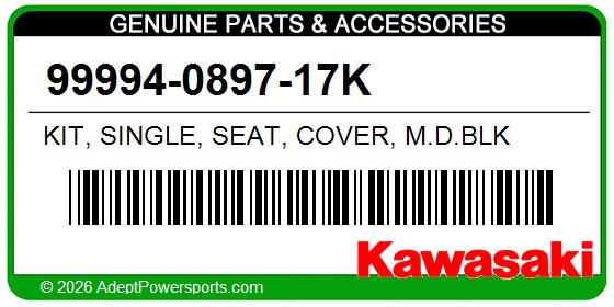 Kawasaki 99994-0897-17K Kit, Single, Seat, Cover, M.D.Blk