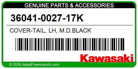Kawasaki 36041-0027-17K Cover-Tail, Lh, M.D.Black