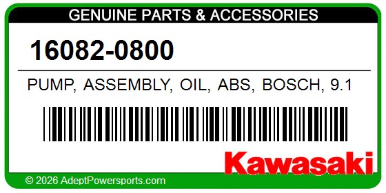 Kawasaki 16082-0800 Pump, Assembly, Oil, Abs, Bosch, 9.1Mp