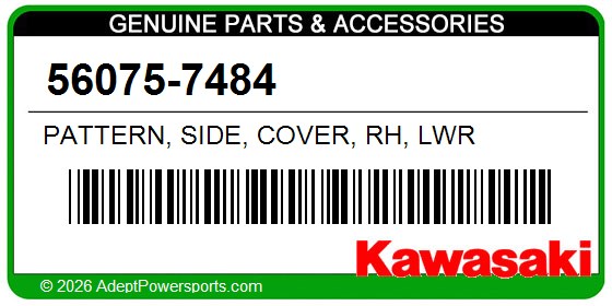 Kawasaki 56075-7484 Pattern, Side, Cover, Rh, Lwr