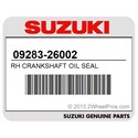 Suzuki 09283-26002 Rh Crankshaft Oil Seal
