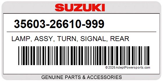 Suzuki 35603-26610-999 Lamp, Assy, Turn, Signal, Rear
