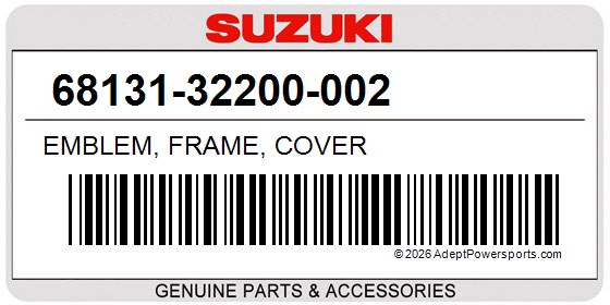 Suzuki 68131-32200-002 Emblem, Frame, Cover