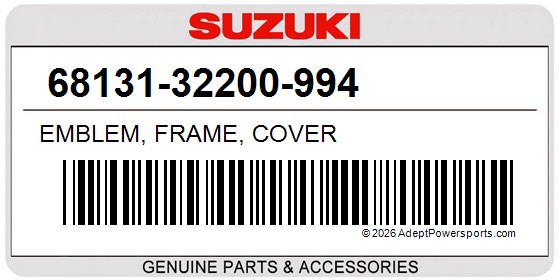 Suzuki 68131-32200-994 Emblem, Frame, Cover