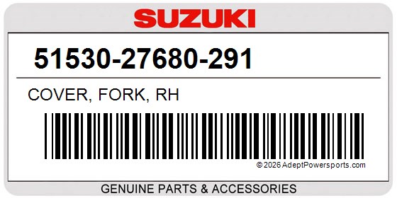 Suzuki 51530-27680-291 Cover, Fork, Rh