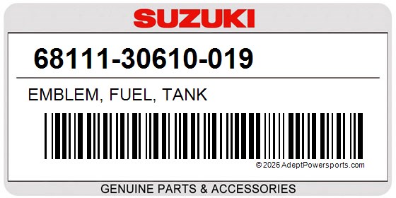 Suzuki 68111-30610-019 Emblem, Fuel, Tank