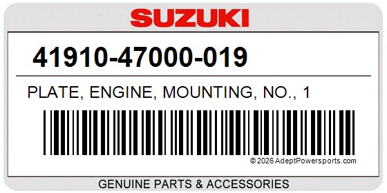 Suzuki 41910-47000-019 Plate, Engine, Mounting, No., 1