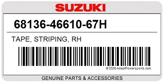 Suzuki 68136-46610-67H Tape, Striping, Rh