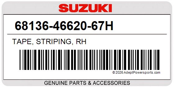 Suzuki 68136-46620-67H Tape, Striping, Rh