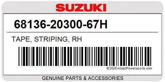 Suzuki 68136-20300-67H Tape, Striping, Rh