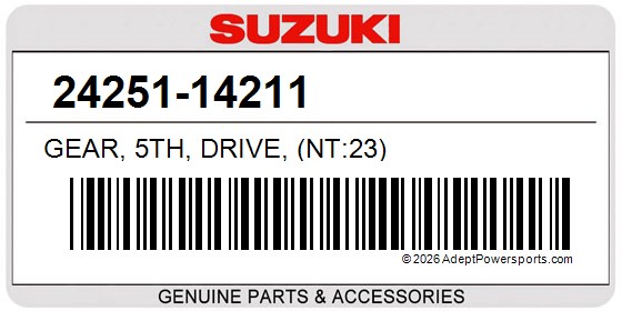 Suzuki 24251-14211 Gear, 5Th, Drive, (Nt:23)