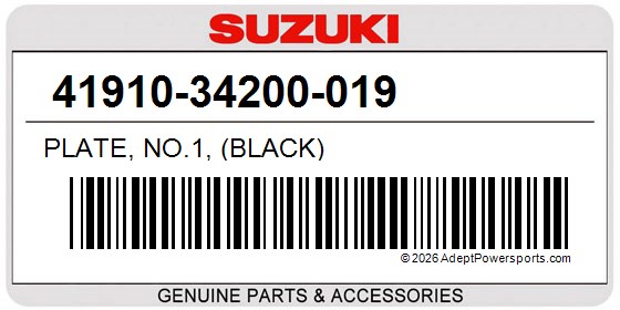 Suzuki 41910-34200-019 Plate, No.1, (Black)