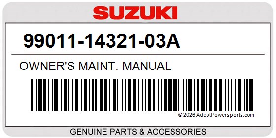 Suzuki 99011-14321-03A Owner's Maint. Manual
