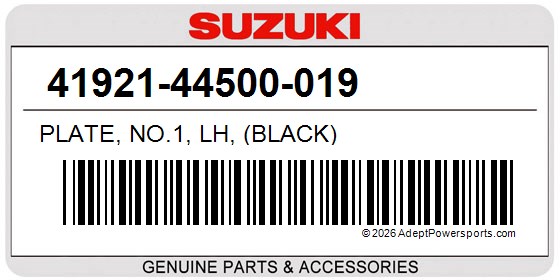 Suzuki 41921-44500-019 Plate, No.1, Lh, (Black)