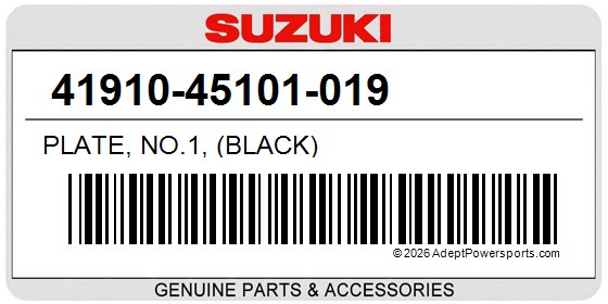 Suzuki 41910-45101-019 Plate, No.1, (Black)