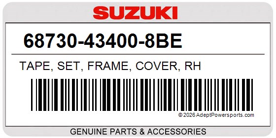 Suzuki 68730-43400-8BE Tape, Set, Frame, Cover, Rh