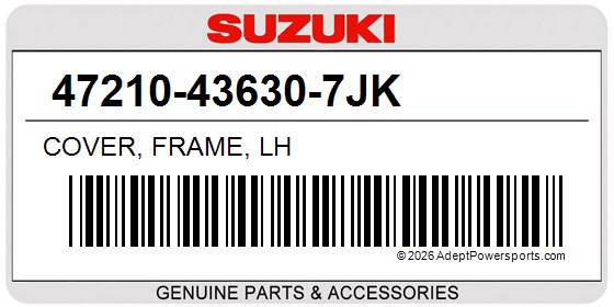 Suzuki 47210-43630-7JK Cover, Frame, Lh