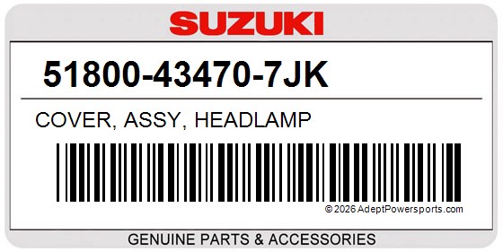 Suzuki 51800-43470-7JK Cover, Assy, Headlamp