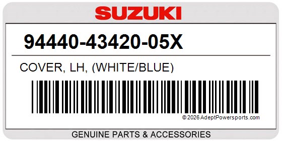 Suzuki 94440-43420-05X Cover, Lh, (White/Blue)