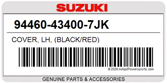 Suzuki 94460-43400-7JK Cover, Lh, (Black/Red)