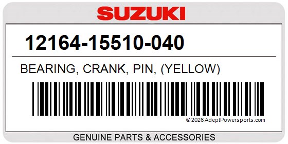 Suzuki 12164-15510-040 Bearing, Crank, Pin, (Yellow)