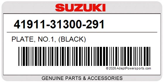 Suzuki 41911-31300-291 Plate, No.1, (Black)