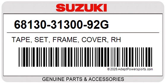 Suzuki 68130-31300-92G Tape, Set, Frame, Cover, Rh