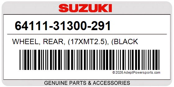 Suzuki 64111-31300-291 Wheel, Rear, (17Xmt2.5), (Black