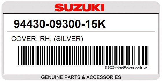 Suzuki 94430-09300-15K Cover, Rh, (Silver)