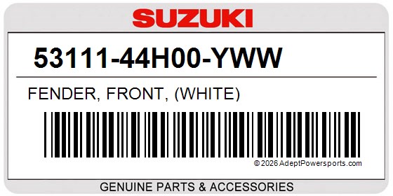 Suzuki 53111-44H00-YWW Fender, Front, (White)