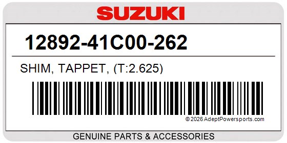 Suzuki 12892-41C00-262 Shim, Tappet, (T:2.625)