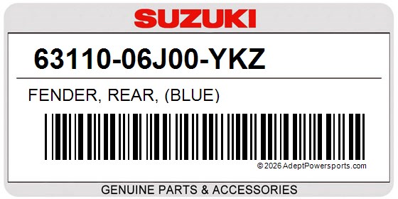 Suzuki 63110-06J00-YKZ Fender, Rear, (Blue)