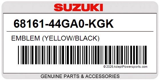 Suzuki 68161-44GA0-KGK Emblem (Yellow/Black)