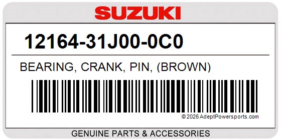 Suzuki 12164-31J00-0C0 Bearing, Crank, Pin, (Brown)