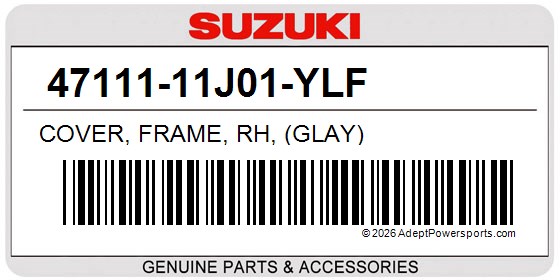 Suzuki 47111-11J01-YLF Cover, Frame, Rh, (Glay)