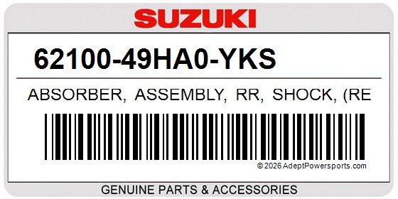 Suzuki 62100-49HA0-YKS Absorber, Assembly, Rr, Shock, (Red)