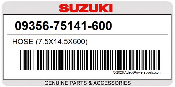 Suzuki 09356-75141-600 Hose (7.5X14.5X600)