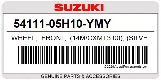 Suzuki 54111-05H10-YMY Wheel, Front, (14M/Cxmt3.00), (Silver)