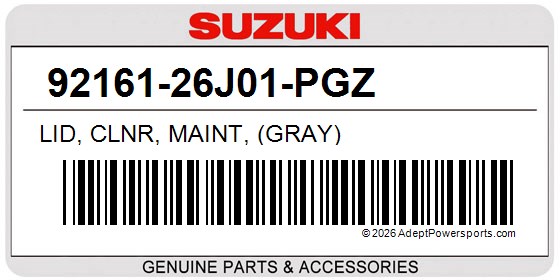 Suzuki 92161-26J01-PGZ Lid, Clnr, Maint, (Gray)