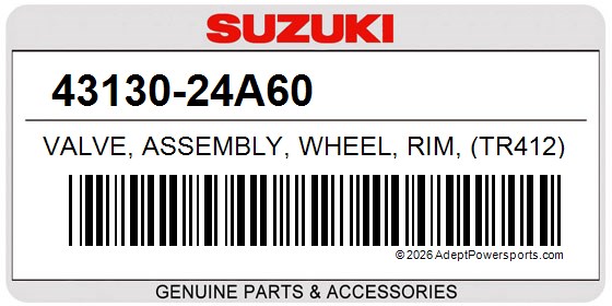 Suzuki 43130-24A60 Valve, Assembly, Wheel, Rim, (Tr412)
