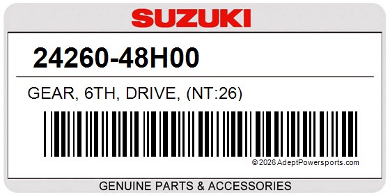 Suzuki 24260-48H00 Gear, 6Th, Drive, (Nt:26)