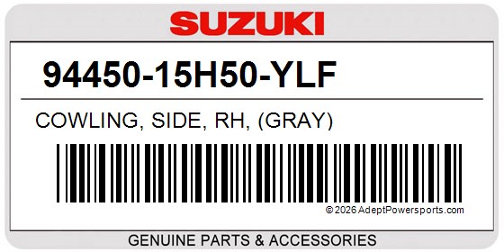 Suzuki 94450-15H50-YLF Cowling, Side, Rh, (Gray)