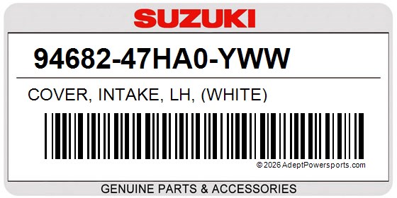 Suzuki 94682-47HA0-YWW Cover, Intake, Lh, (White)